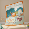 Baby Look 10-Layer Soft Muslin Cotton Baby Blanket – “Playtime Friends” Cartoon Design | Ultra-Breathable, All-Season & Gentle on Skin (0–5 Years)