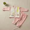 01 Baby Look Soft Cotton “Happy Birthday Bear” Full Sleeve Baby Clothing Set – Pink & Cream Top and Pajama for 0–12 Months