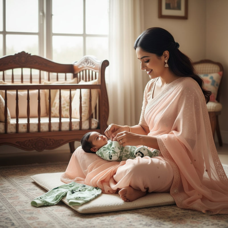 Baby Look Soft Cotton “Panda Dreams” Mint Green Full Sleeve Top & Pant Set – New Baby (00) Size (0–3 Months) | Unisex Cozy Outfit for Infants