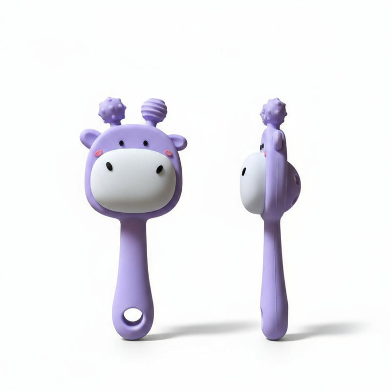 The Baby Look – Giraffe Buddy Silicone Teether Rattle (Lavender Purple)